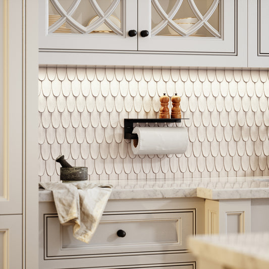 Tempo Matte Black Wall Mounted Kitchen Roll Holder