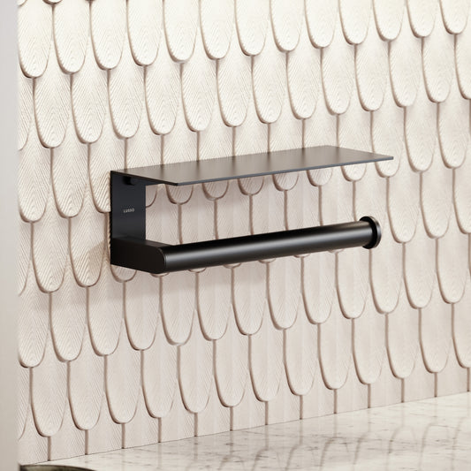 Tempo Matte Black Wall Mounted Kitchen Roll Holder