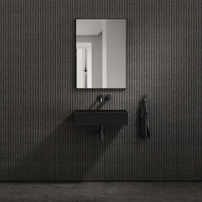 Thinn Matte Black Wall Mounted Basin 600mm