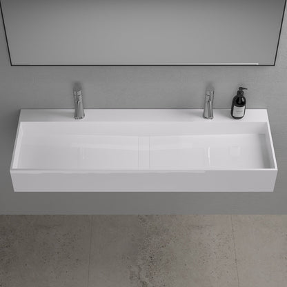 Thinn Wall Hung Double Stone Basin 1200mm