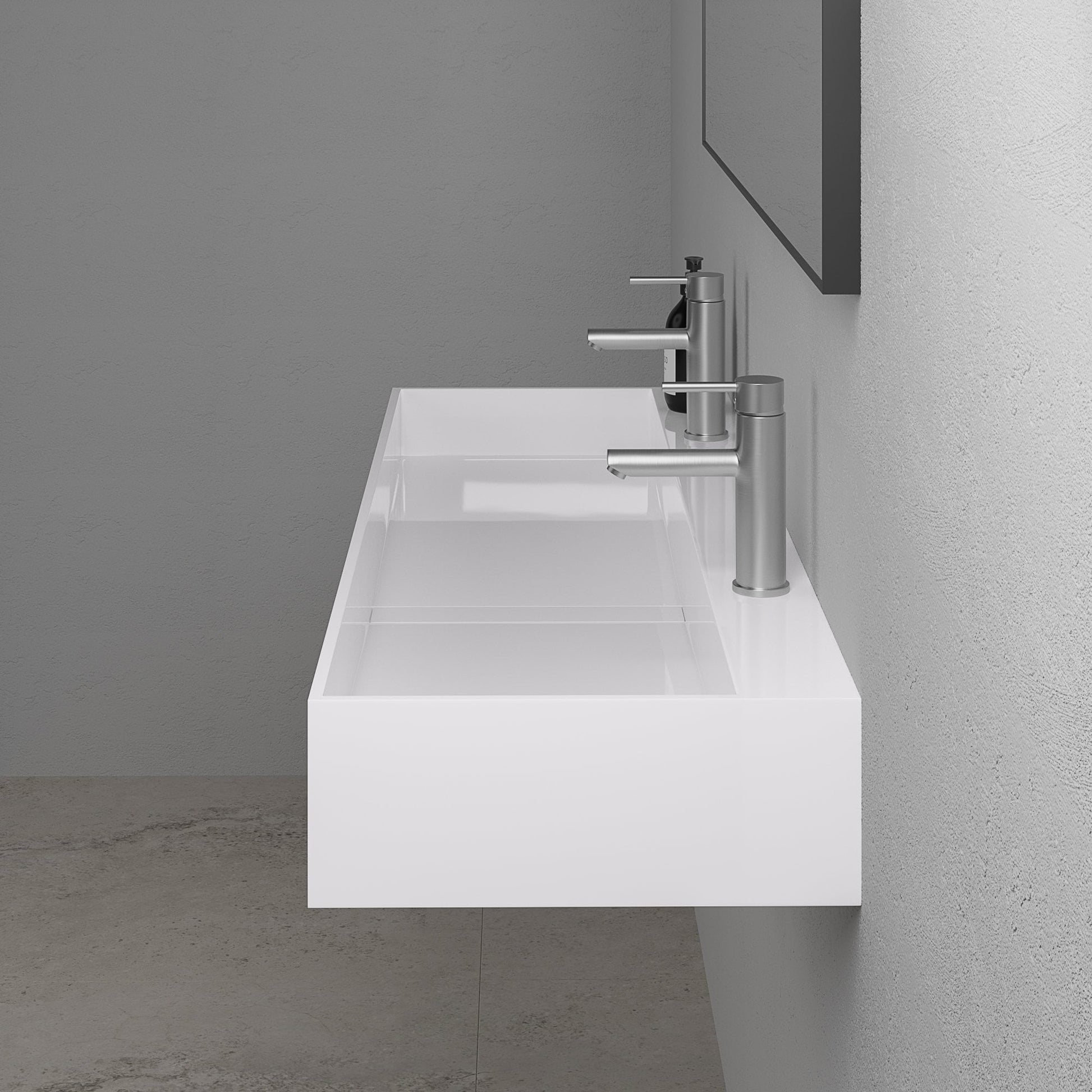 Thinn Wall Hung Double Stone Basin 1200mm