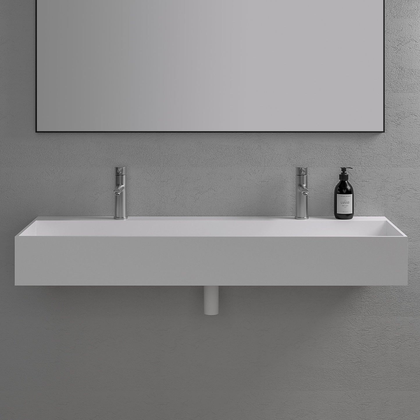 Thinn Wall Hung Double Stone Basin 1200mm
