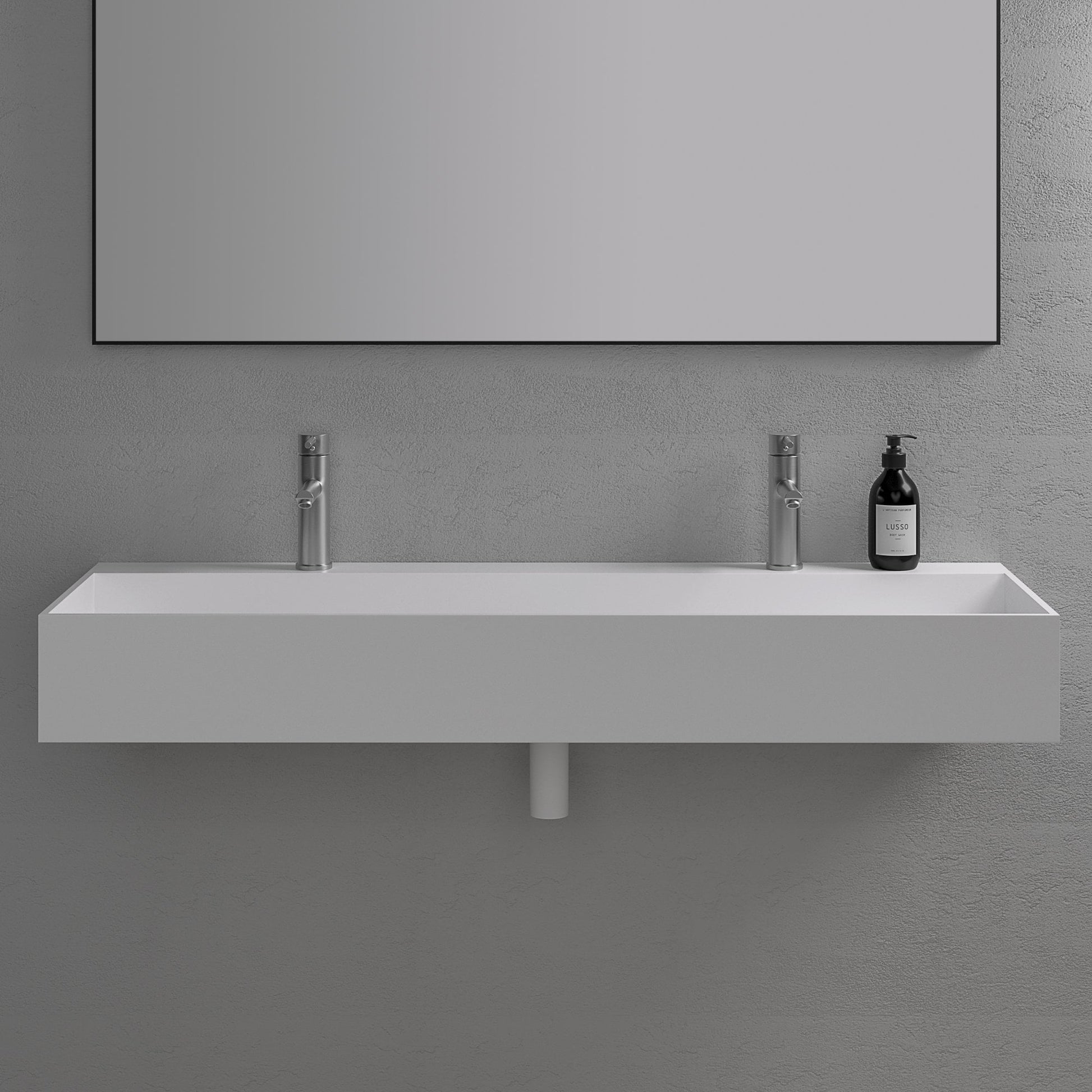 Thinn Wall Hung Double Stone Basin 1200mm