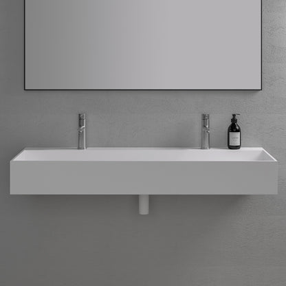 Thinn Wall Hung Double Stone Basin 1200mm