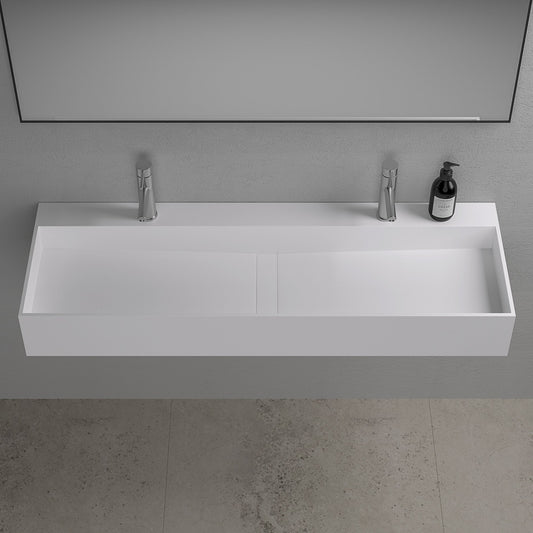 Thinn Wall Hung Double Stone Basin 1200mm