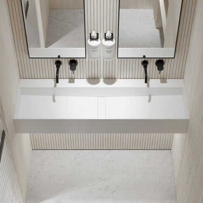 Thinn Wall Hung Double Stone Basin 1200mm