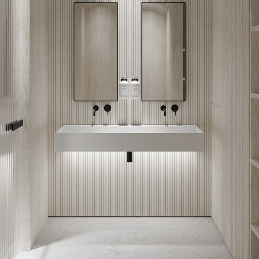 Thinn Wall Hung Double Stone Basin 1200mm