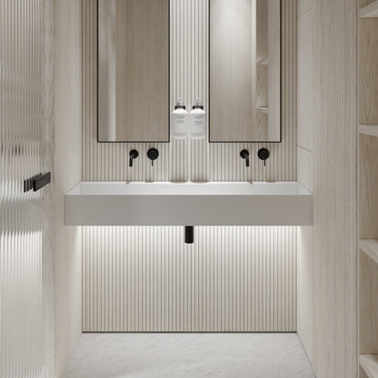 Thinn Wall Hung Double Stone Basin 1200mm