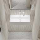 Thinn White Wall Hung Stone Basin 600 x 300mm