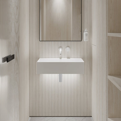 Thinn Wall Hung Stone Basin 600 x 300mm