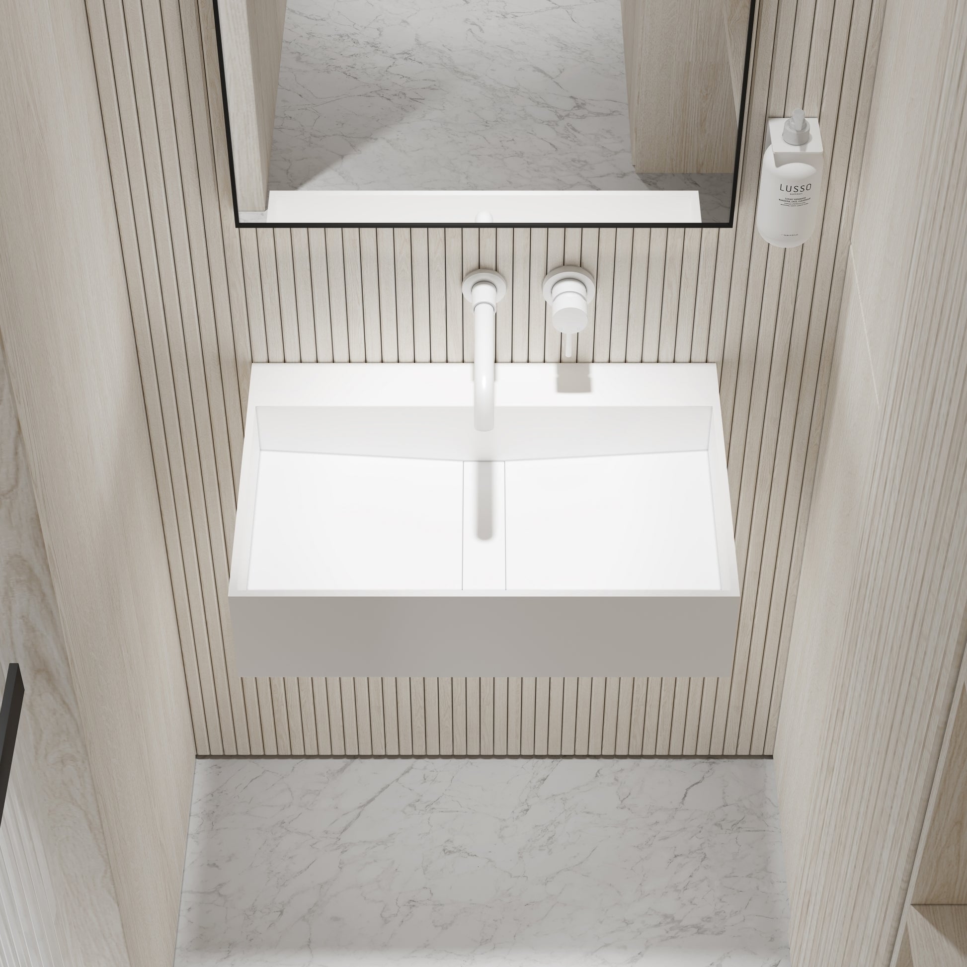 Thinn Wall Hung Stone Basin 600 x 400mm