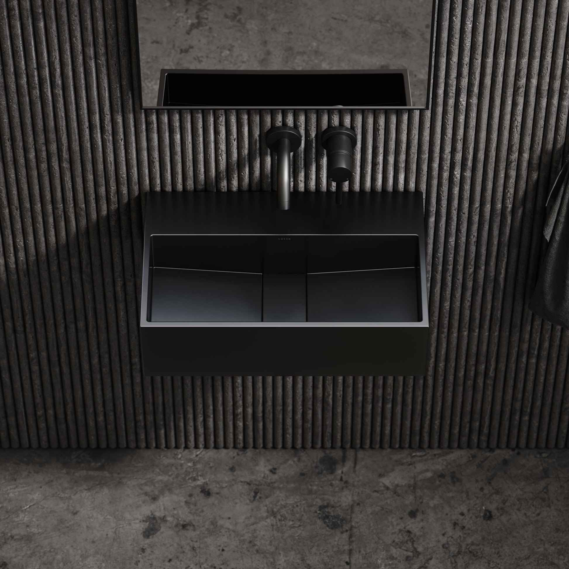 Thinn Wall Mounted Matte Black Basin 500mm