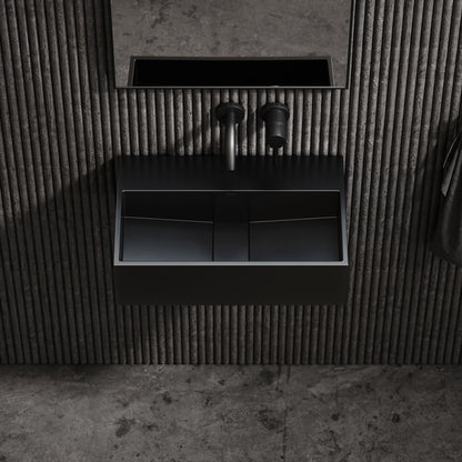 Thinn Wall Mounted Matte Black Basin 500mm