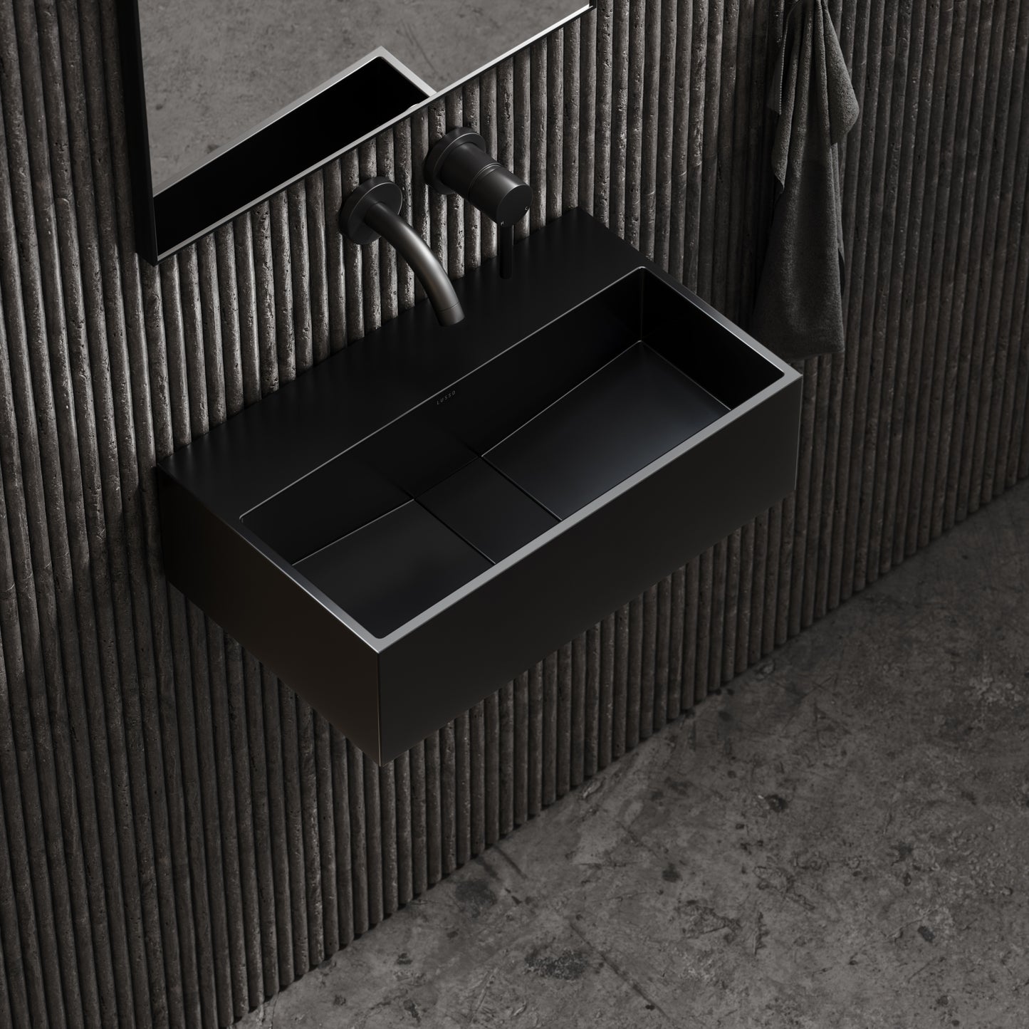 Thinn Wall Mounted Matte Black Basin 500mm