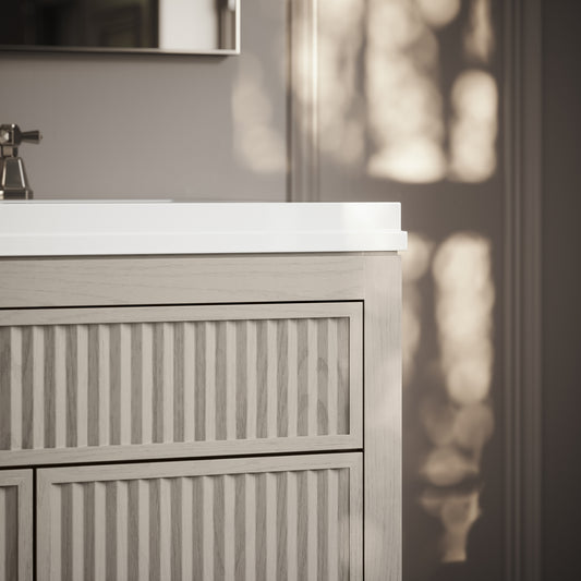 Tiffany Velvet Beige Wood Grain Double Vanity Unit 1200mm