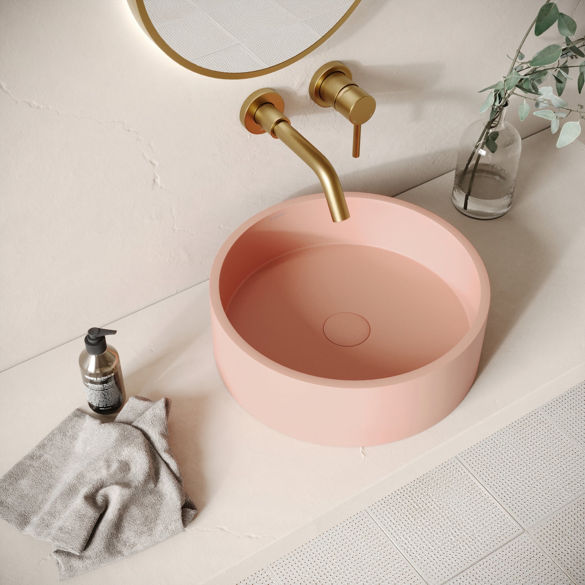 Tondo Blush Concrete Countertop Basin 390mm