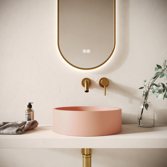 Tondo Blush Concrete Countertop Basin 390mm
