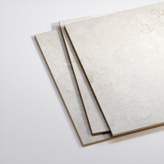 Torino Crema True Limestone Porcelain Wall or Floor Tile 600 x 600mm