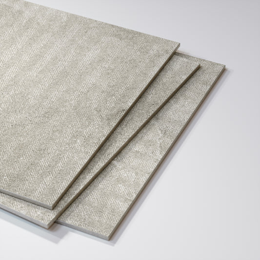 Torino Grigio True Limestone Chevron Porcelain Wall or Floor Tile 600 x 600mm