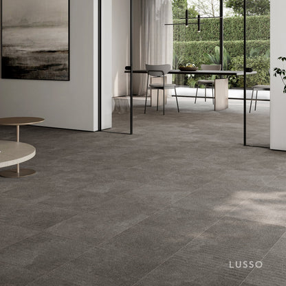 Torino Nero True Limestone Chevron Porcelain Wall or Floor Tile 600 x 600mm