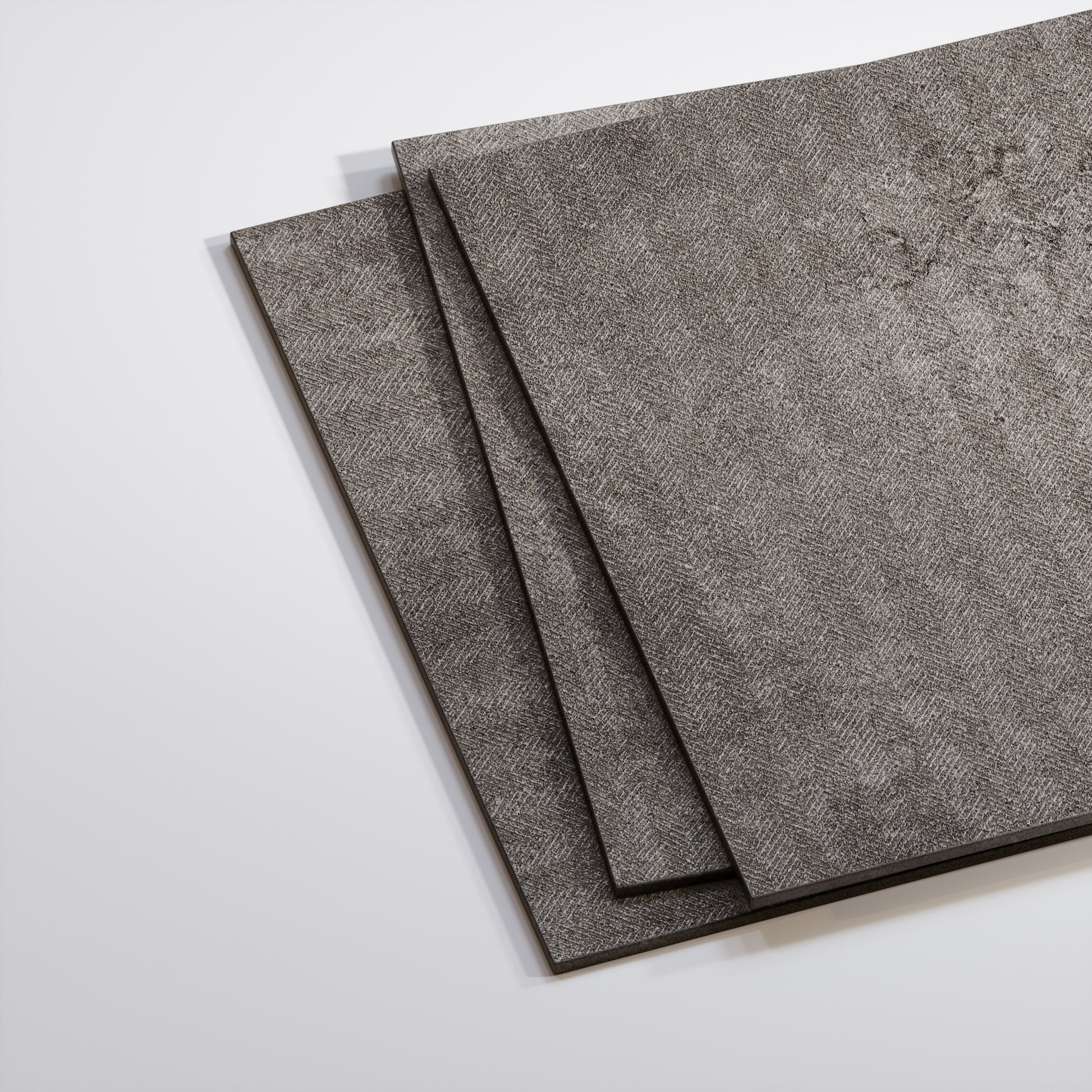 Torino Nero True Limestone Chevron Porcelain Wall or Floor Tile 600 x 600mm