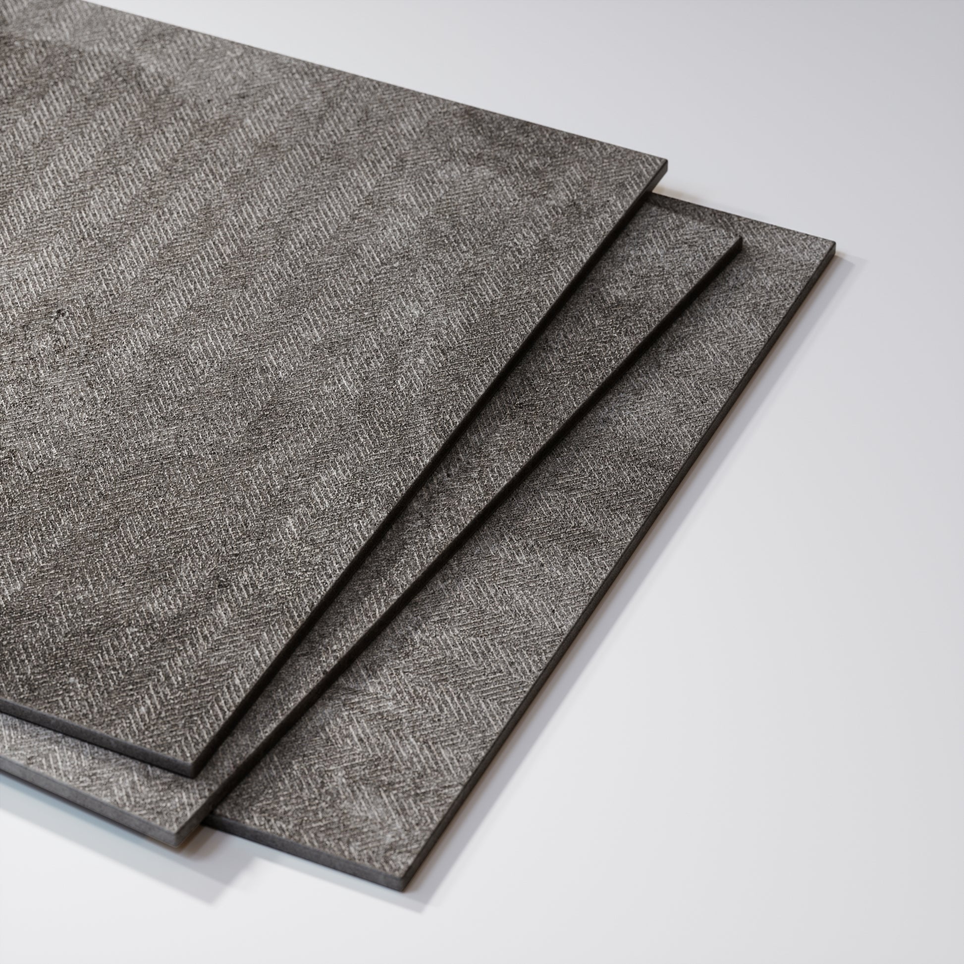 Torino Nero True Limestone Chevron Porcelain Wall or Floor Tile 600 x 600mm