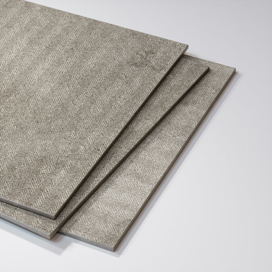 Torino Taupe True Limestone Chevron Porcelain Wall or Floor Tile 600 x 600mm