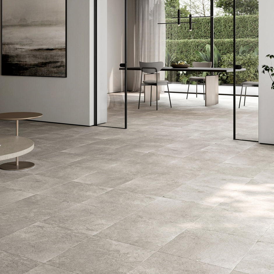 Luxury Porcelain Taupe Stone Large Format Floor Tiles - LUSSO