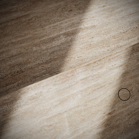 Levitare Travertine Ultra Thin Wall Mounted Basin 1200mm (Offset Waste)