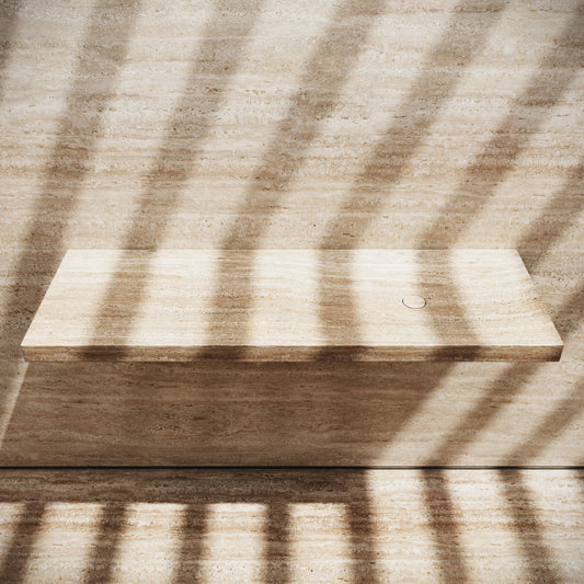 Levitare Travertine Ultra Thin Wall Mounted Basin 1200mm (Offset Waste)