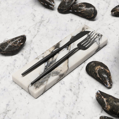 Tresor Arabescato Marble Cutlery Holder (Pair)