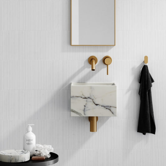 Tucci Calacatta Marble Wall Hung Basin 300mm