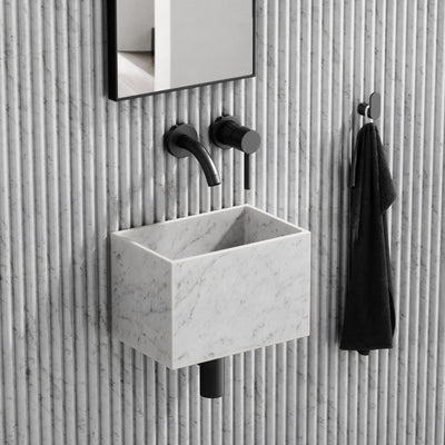 Tucci Carrara Marble Wall Hung Basin 300mm