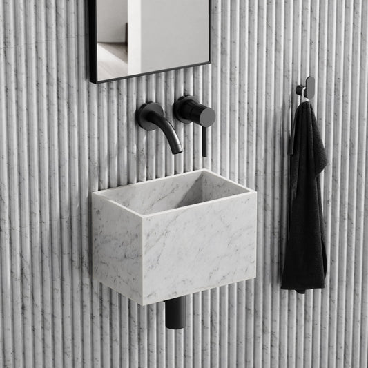 Tucci Carrara Marble Wall Hung Basin 300mm