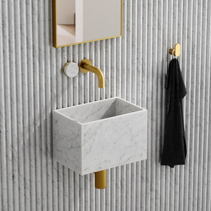 Tucci Carrara Marble Wall Hung Basin 300mm