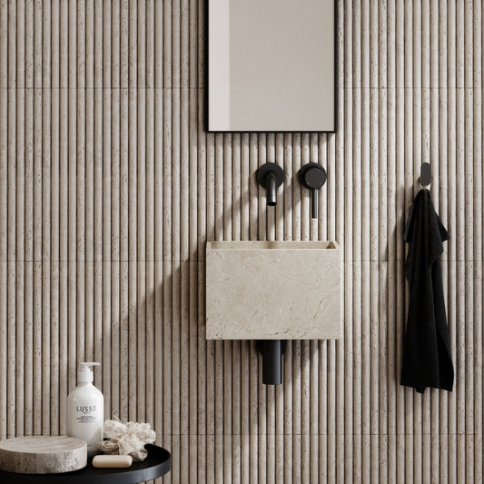 Tucci Crema Marfil Marble Wall Hung Basin 300mm