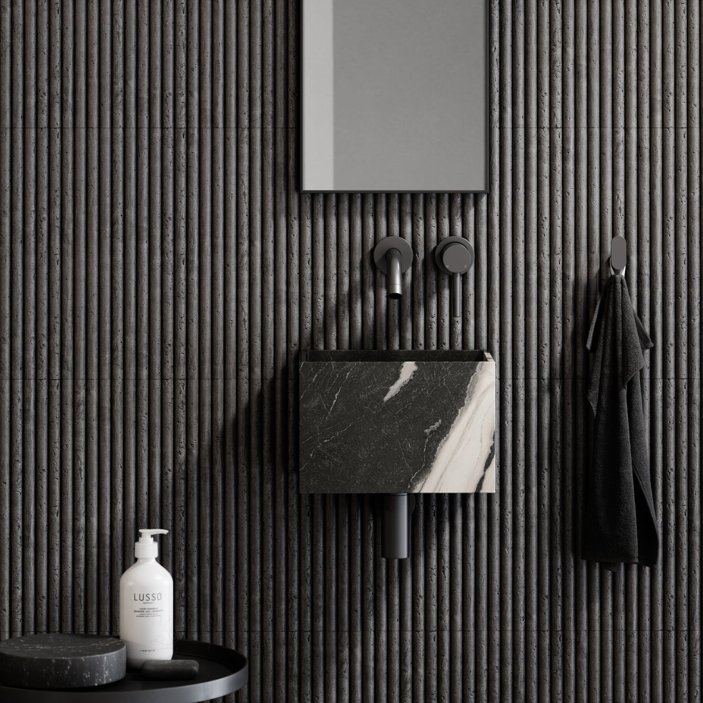 Tucci Panda Marble Wall Hung Basin 300mm