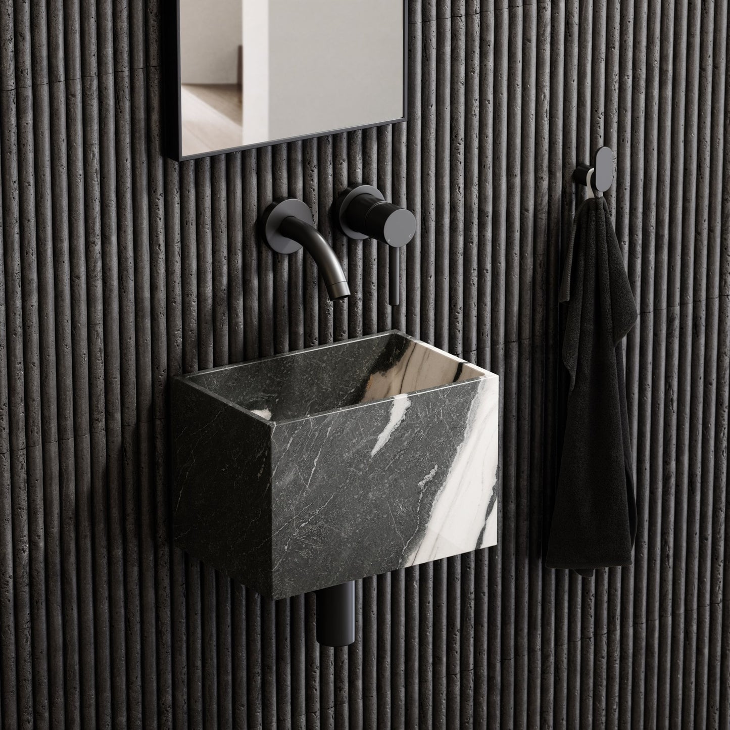 Tucci Panda Marble Wall Hung Basin 300mm