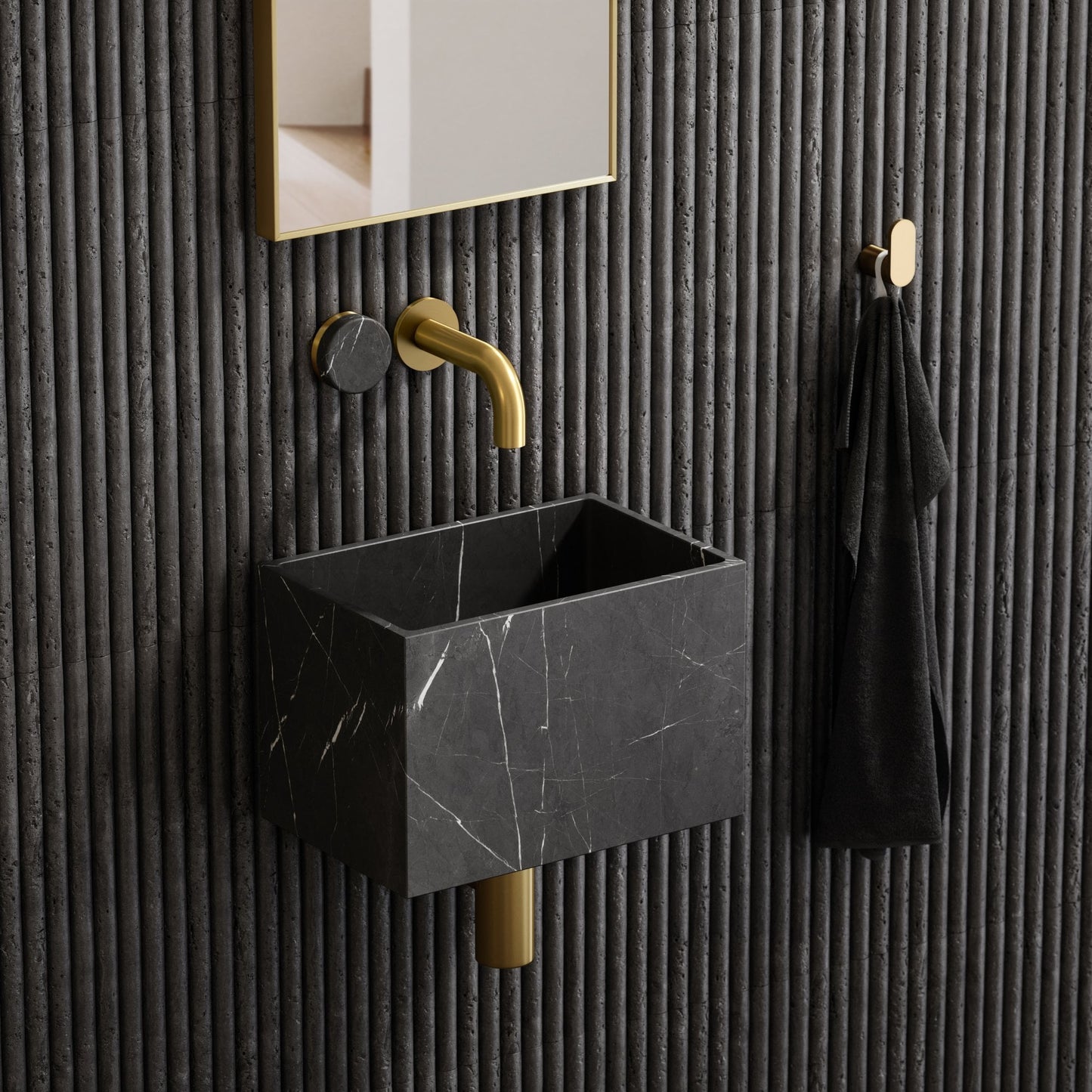 Tucci Pietra Grey Marble Wall Hung Basin 300mm