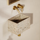 Tucci Travertine Stone Wall Hung Basin 300mm