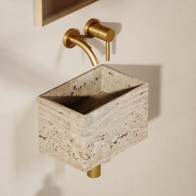 Tucci Travertine Stone Wall Hung Basin 300mm