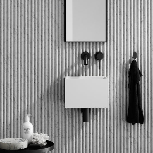 Tucci White Wall Hung Micro Basin 300mm