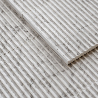 Tuscano Fluted Carrara Marble Wall Tile