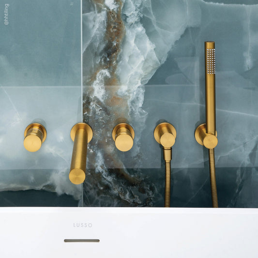 Urban Brushed Gold Wall Mounted Bath Mixer Shower Tap