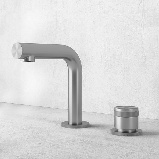 Urban Brushed Stainless Deck Mounted Basin Mixer Tap