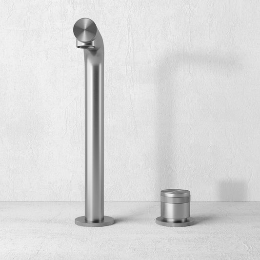 Urban Brushed Stainless Tall Deck Mounted Basin Mixer Tap