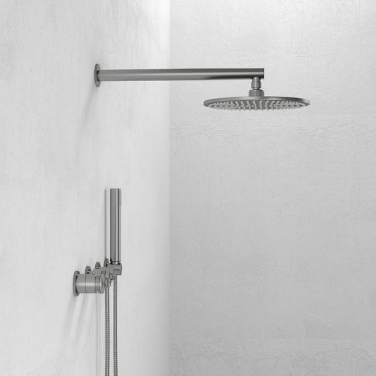 Urban Brushed Stainless Thermostatic Shower with Handheld Shower