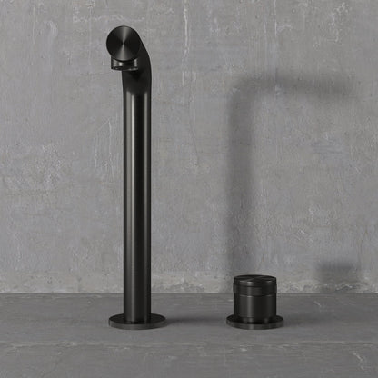 Urban Gunmetal Black Tall Deck Mounted Basin Mixer Tap