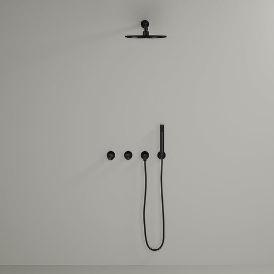 Urban Gunmetal Black Thermostatic Shower with Handheld Shower