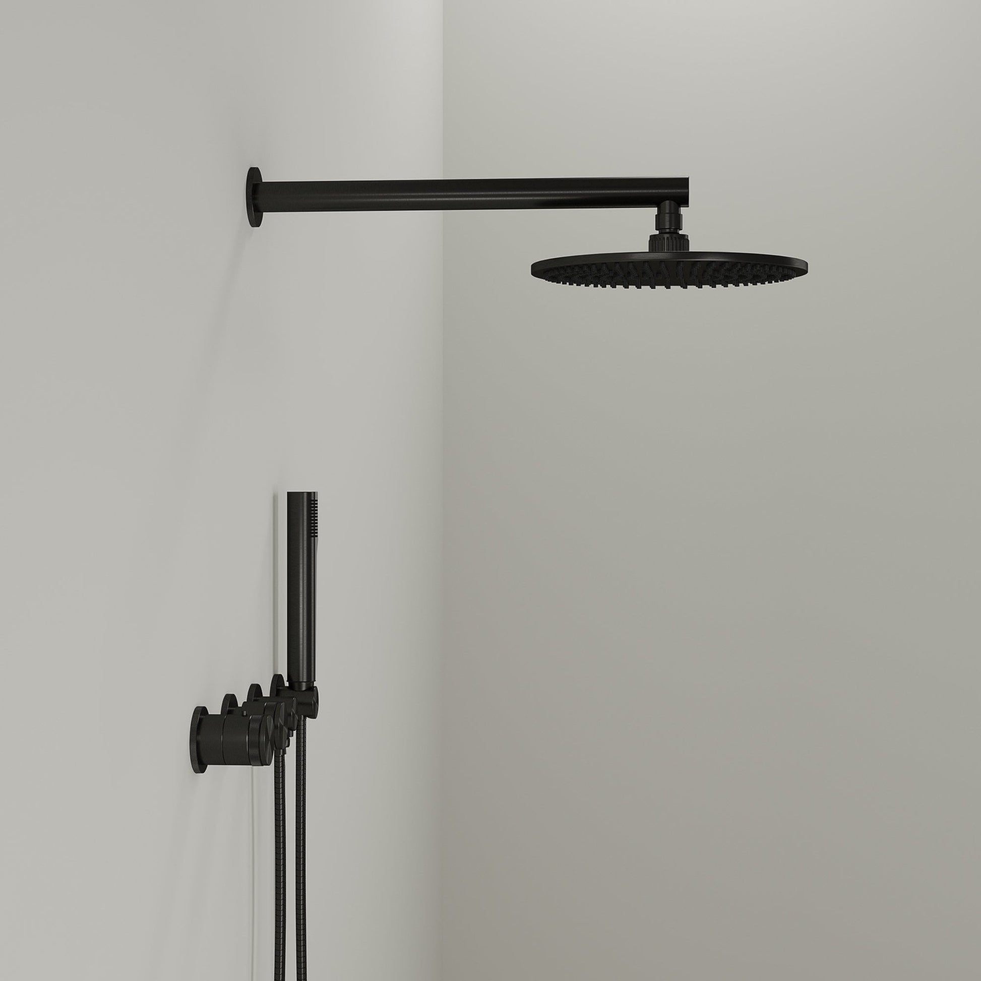 Urban Gunmetal Black Thermostatic Shower with Handheld Shower